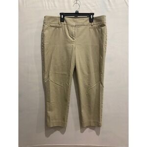 LOFT The Riviera Pant Khaki Classic Straight Leg Ankle Women's Size 10